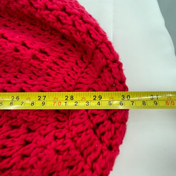 Handmade Red Crochet Granny Bottom Large Stretchy Shoulder Bag Market Tote Tote - Picture 9 of 11